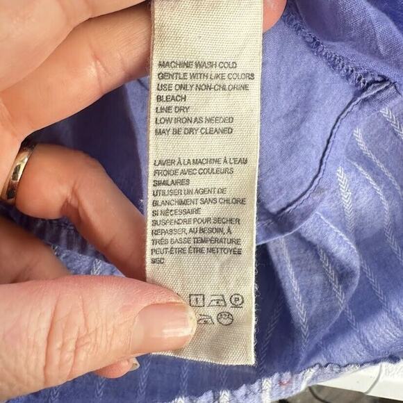 Free People Lola Boho Striped Tiered Dress Chambray Blue Embroidered Lagenlook - Picture 7 of 12